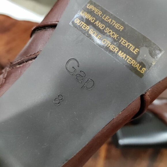 Gap Western Style Brown Leather Knee-High Block Heel Boots Women' Size 8 - Picture 13 of 14